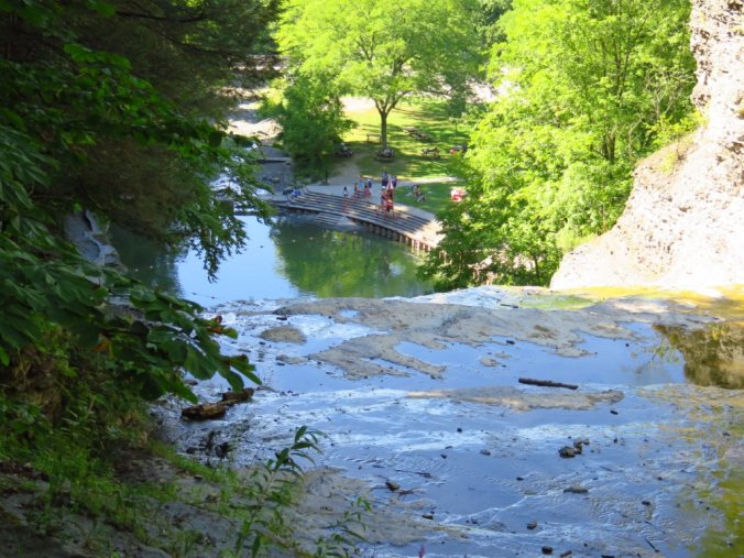 looking down at Treman park pool
